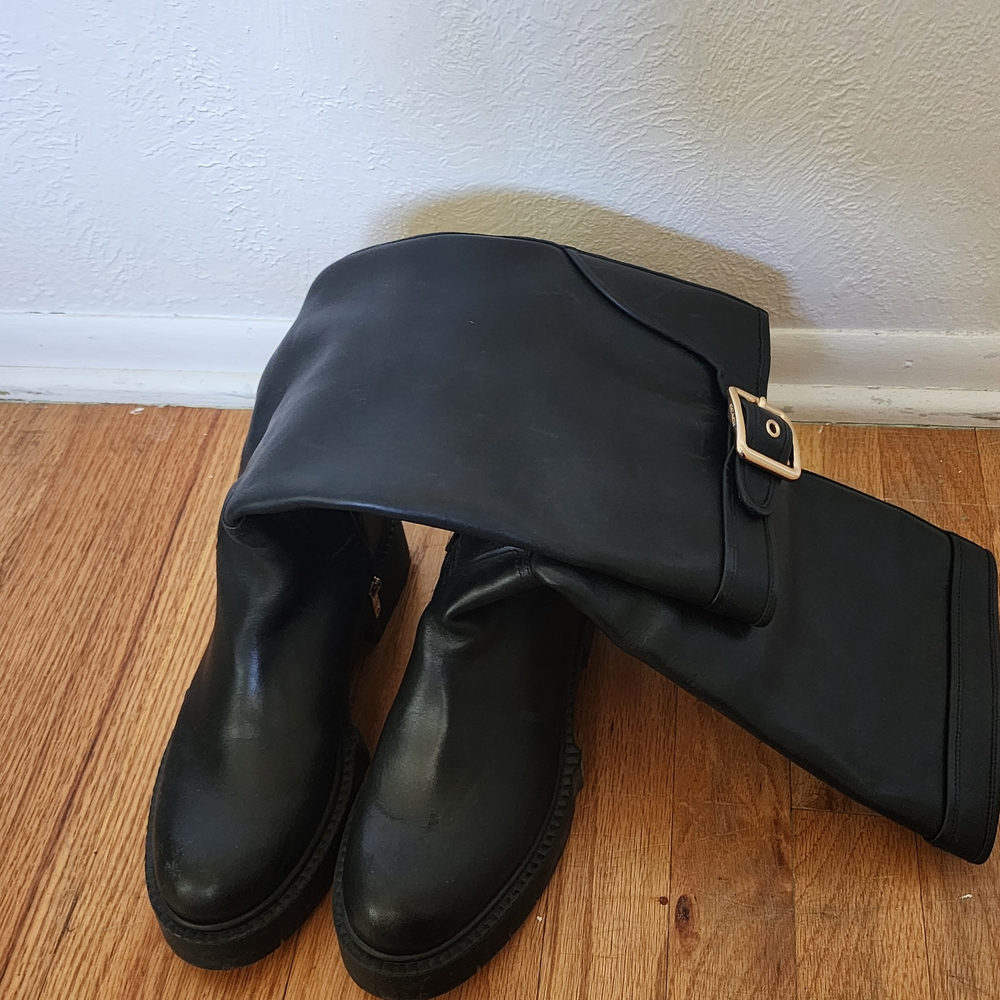 Coach Black Combat & Moto Boots